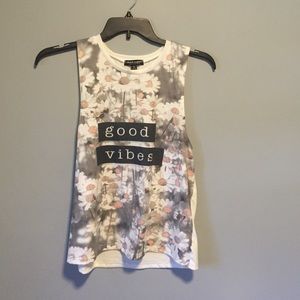 Good vibes sunflower tank top