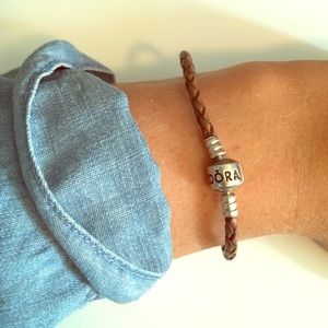 Brown leather pandora bracelet