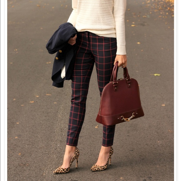 The Limited Pants - The Limited Plaid Ankle Trousers