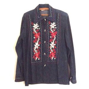 Boho embroidered men's shirt