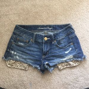 Sequin and Denim Cut Offs