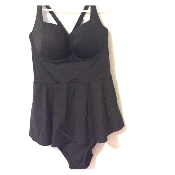 3X Torrid Black Peplum Swimsuit