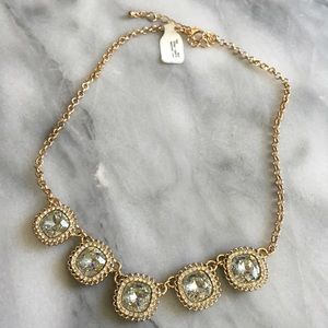 NWT - gold and crystal statement necklace
