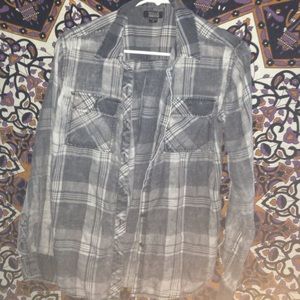 distressed plaid flannel