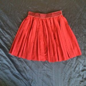 Red Pleated Tennis Skirt