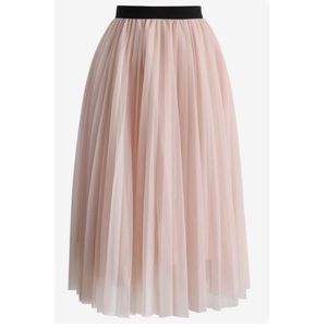 Tulle midi skirt