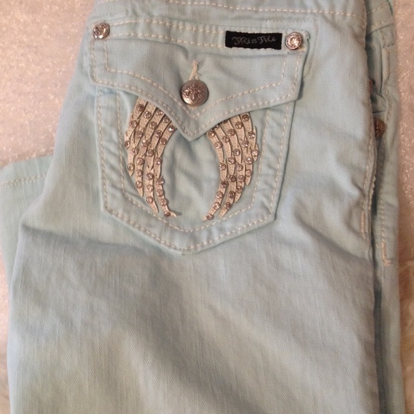 Mint Green Miss Me Jeans Size 28 like new