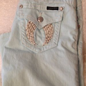 Mint Green Miss Me Jeans Size 28 like new