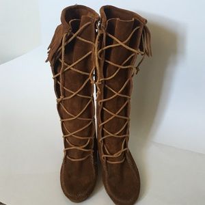 Knee high Minnetonka boots