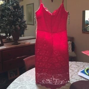 Red lace dress