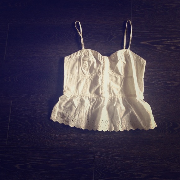 AE white peplum blouse