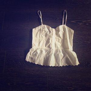 AE white peplum blouse