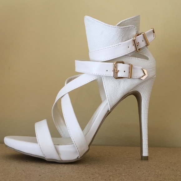 Strapped white sandals