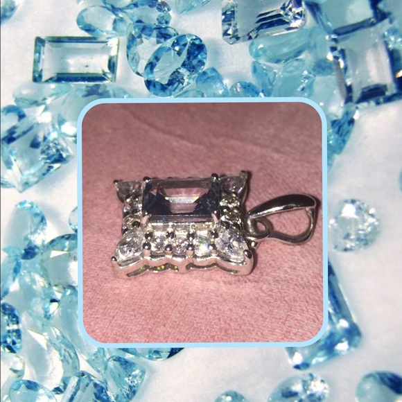 Aquamarine/CZ in 925 SS. "Firm" - Picture 4 of 4