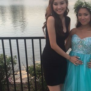 Black Slit Bodycon Dress (Worn Once)