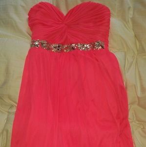 Bright pink prom dress