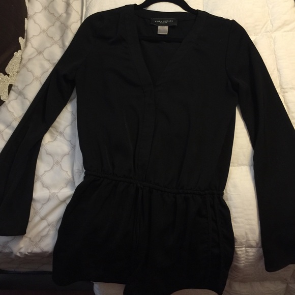 Black bell sleeve romper perfect condition