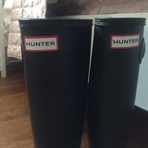 Women's original tall matte black Hunter boots