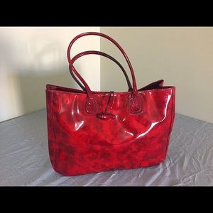 Patent leather red tote