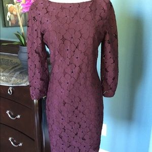 EEUC DVF Dress Sz 4 Plum Purple Floral