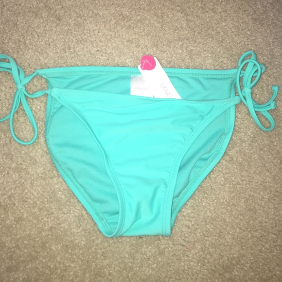 Blue side-tie bikini bottoms