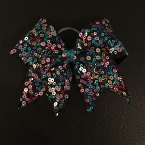 Multicolored sequin bow