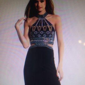 Dave & Johnny Two Piece Halter Dress