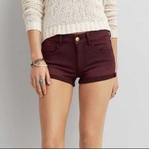 American Eagle Maroon high wasted shorts