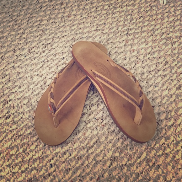 Braided Rainbow flip flops!