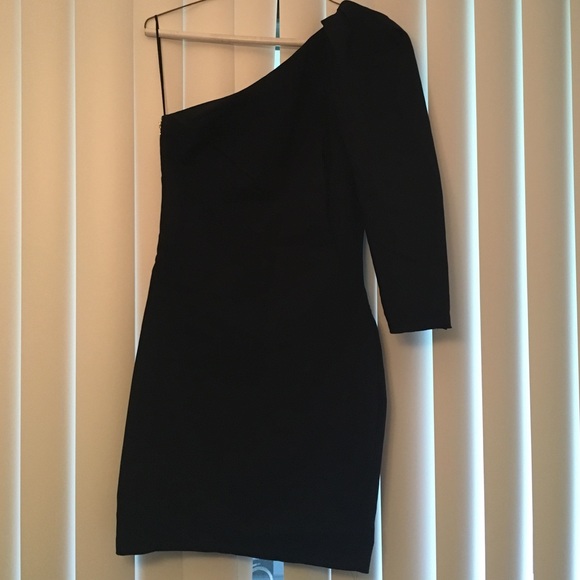 One shoulder body on black mango dress - Picture 1 of 2