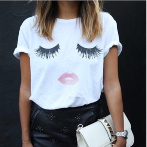 Lips and lashes tee shirt