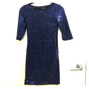 Blue sequin dress
