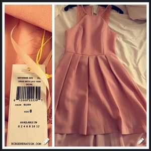 BCBG beige dress with lace