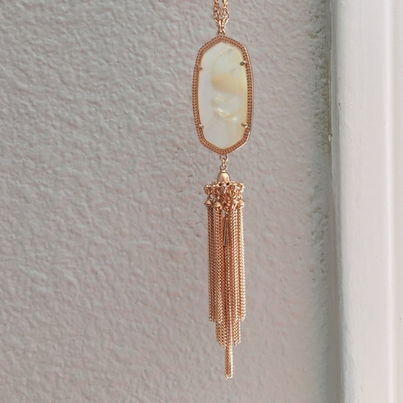 Kendra Scott 'Rayne' Necklace in Ivory Pearl