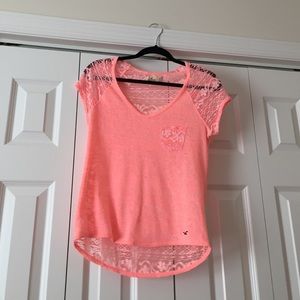 Hollister lace back tee