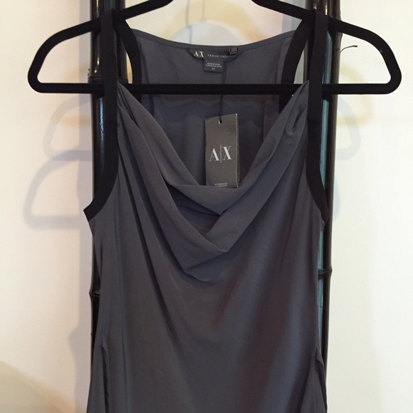 NWT Armani Exchange Gray & Black Sleeveless Top