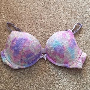 Multi colored push up bra