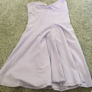 Strapless purple dress