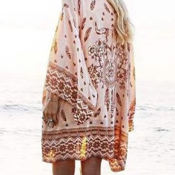 ‼️ONLY 1 Left‼️Pink & Maroon Kimono - Picture 3 of 4