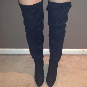 over the knee black boots