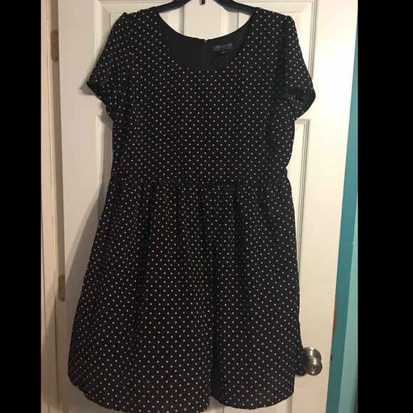 Black & Pink Polka Dot Dress