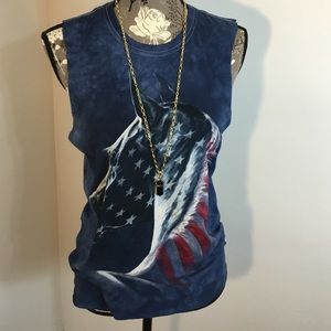 Patriotic horsey Cut tank