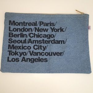 American Apparel denim clutch bag