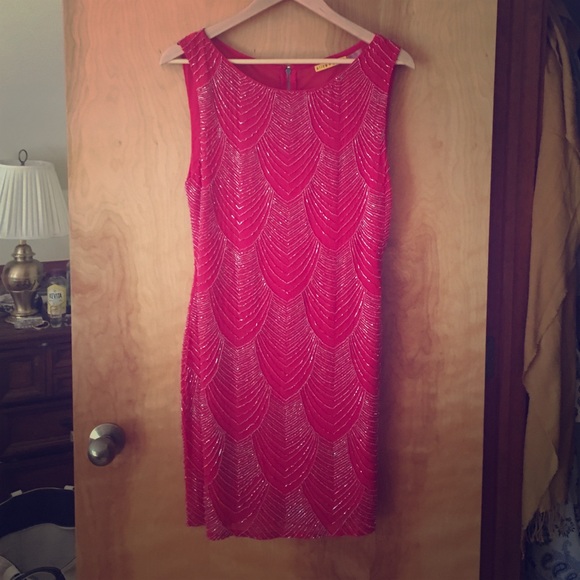 Alice and Olivia Brit Beaded Sleeveless Dress