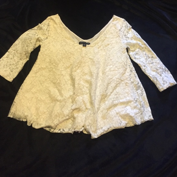 3/4 sleeve lace dress shirt