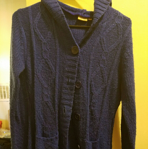 Blue button up cardigan sweater