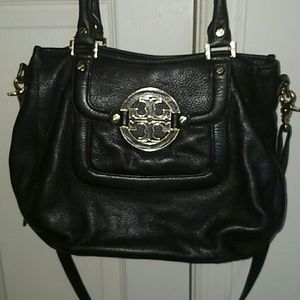 Black and gold Authentic Tory Burch handbag