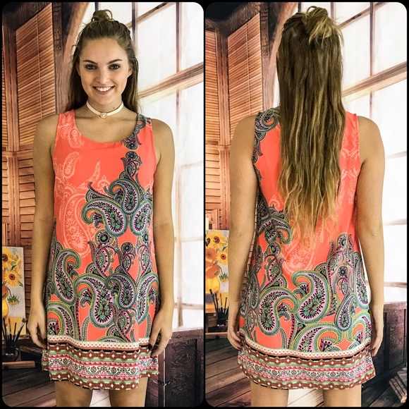 CLEARANCE‼️ NWT Paisley Border Print Shift Dress - Picture 2 of 4