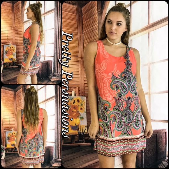 CLEARANCE‼️ NWT Paisley Border Print Shift Dress - Picture 3 of 4