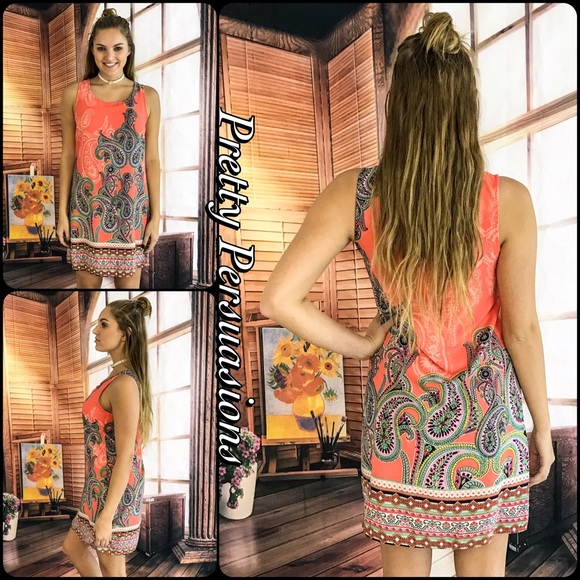 CLEARANCE‼️ NWT Paisley Border Print Shift Dress - Picture 4 of 4